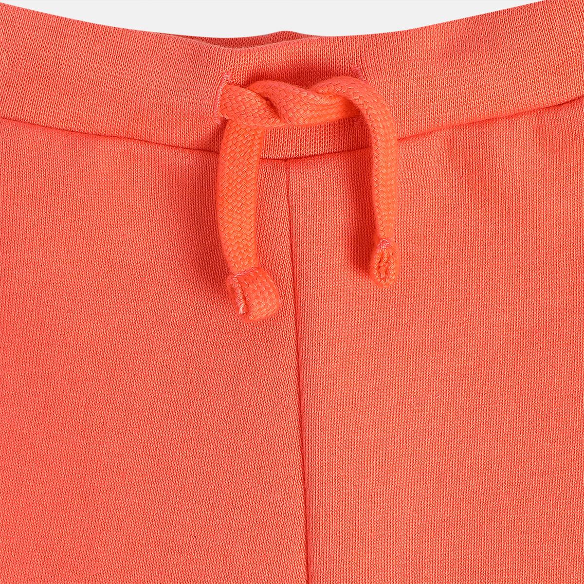Girls Cotton Solid Joggers - Peach