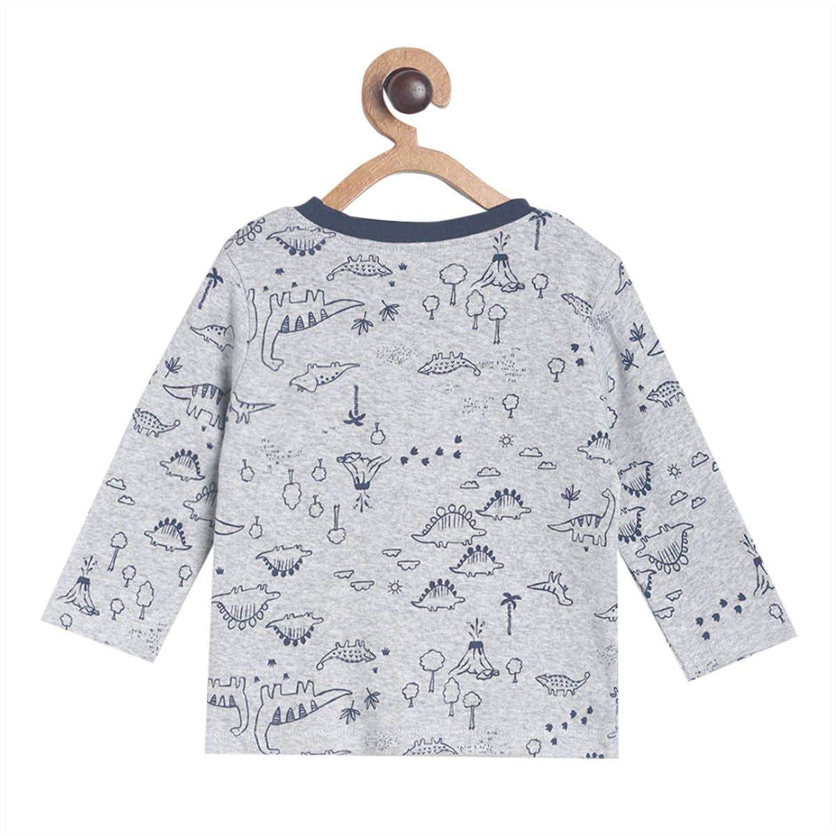 Pack of 2 t-shirt - light grey & blue for 0-3 Months