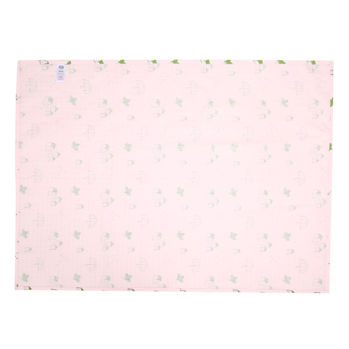 Baby Girls Printed Cotton Blankets Pack of 2, Pink & White
