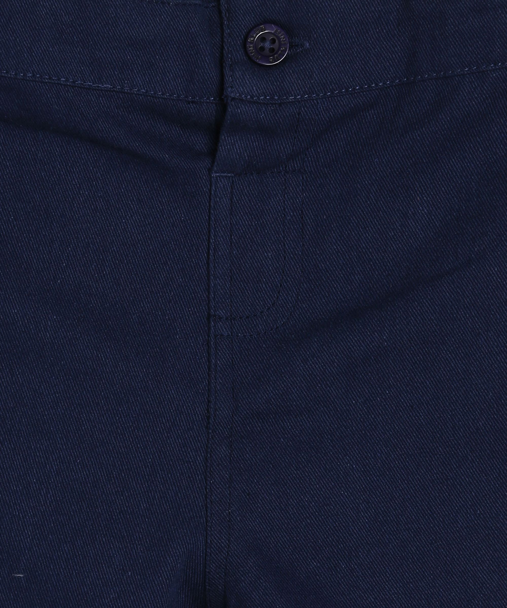 Baby Boys Navy Blue Cotton Twill Capri Pants Regular Fit Casual Bottom Wear