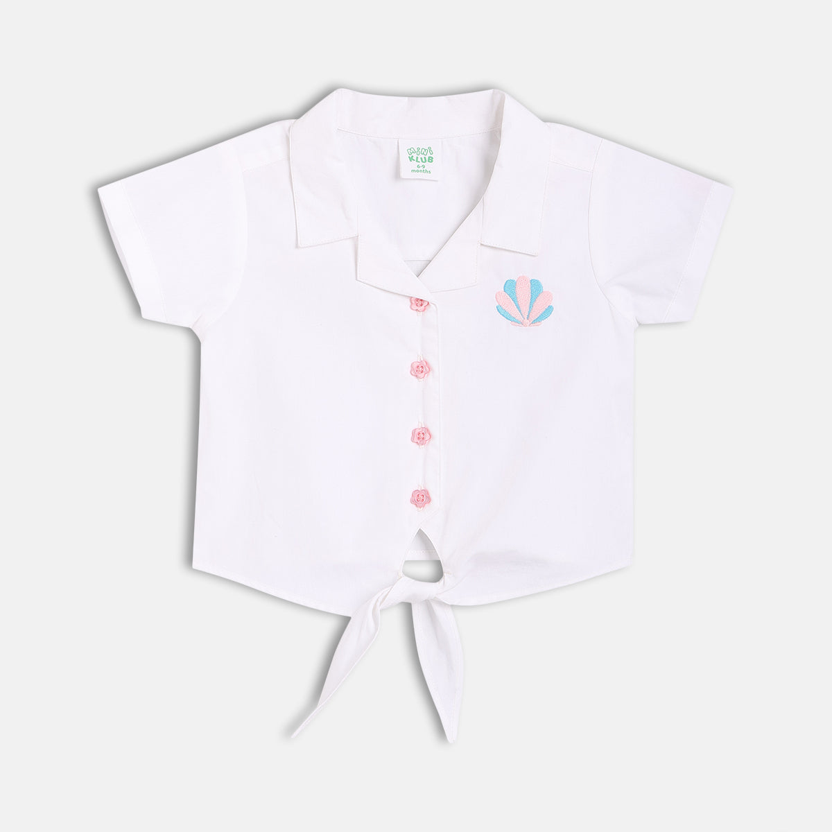 Baby Girls Solid Top and Polka Dot Shorts Set, White and Pink