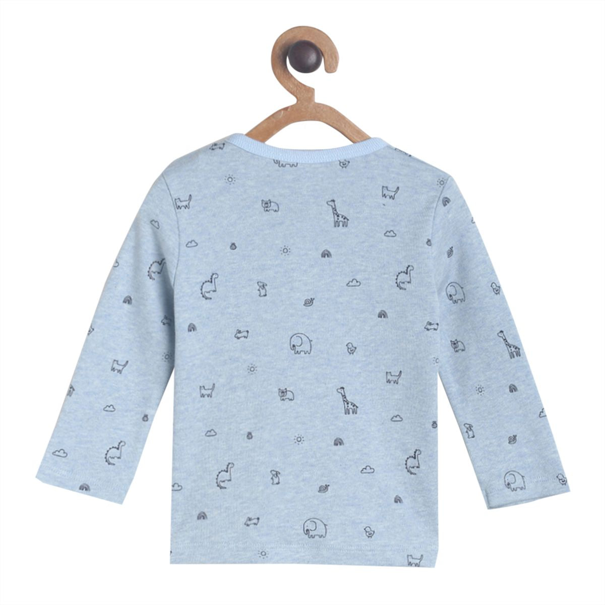 Pack of 3 front open vest - light blue for 0-3 Months