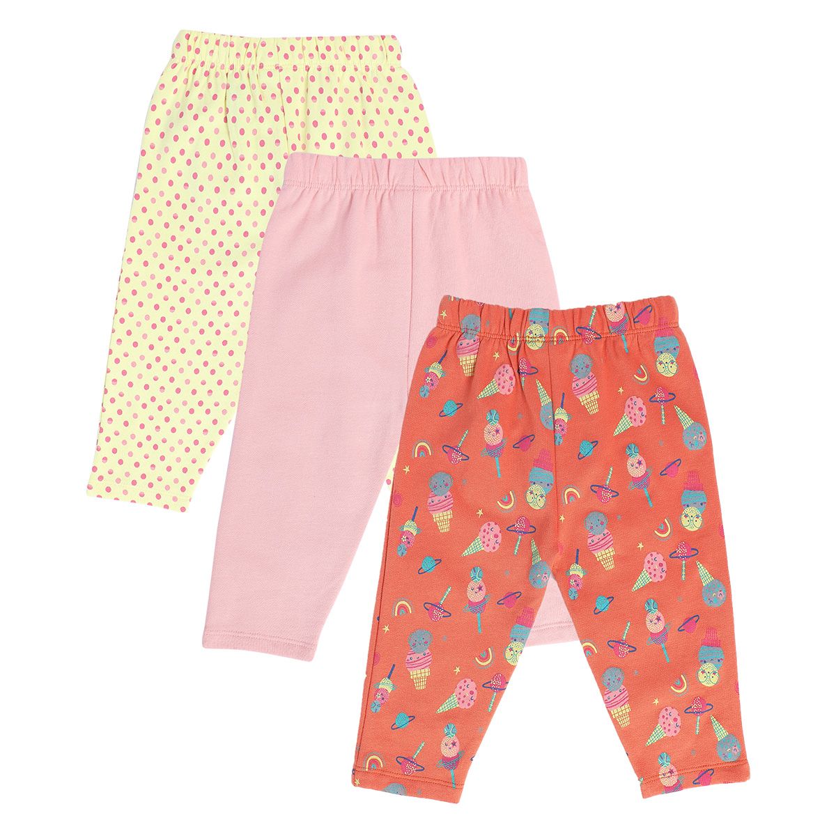 Girls Multicolor Pack Of 3 Legging