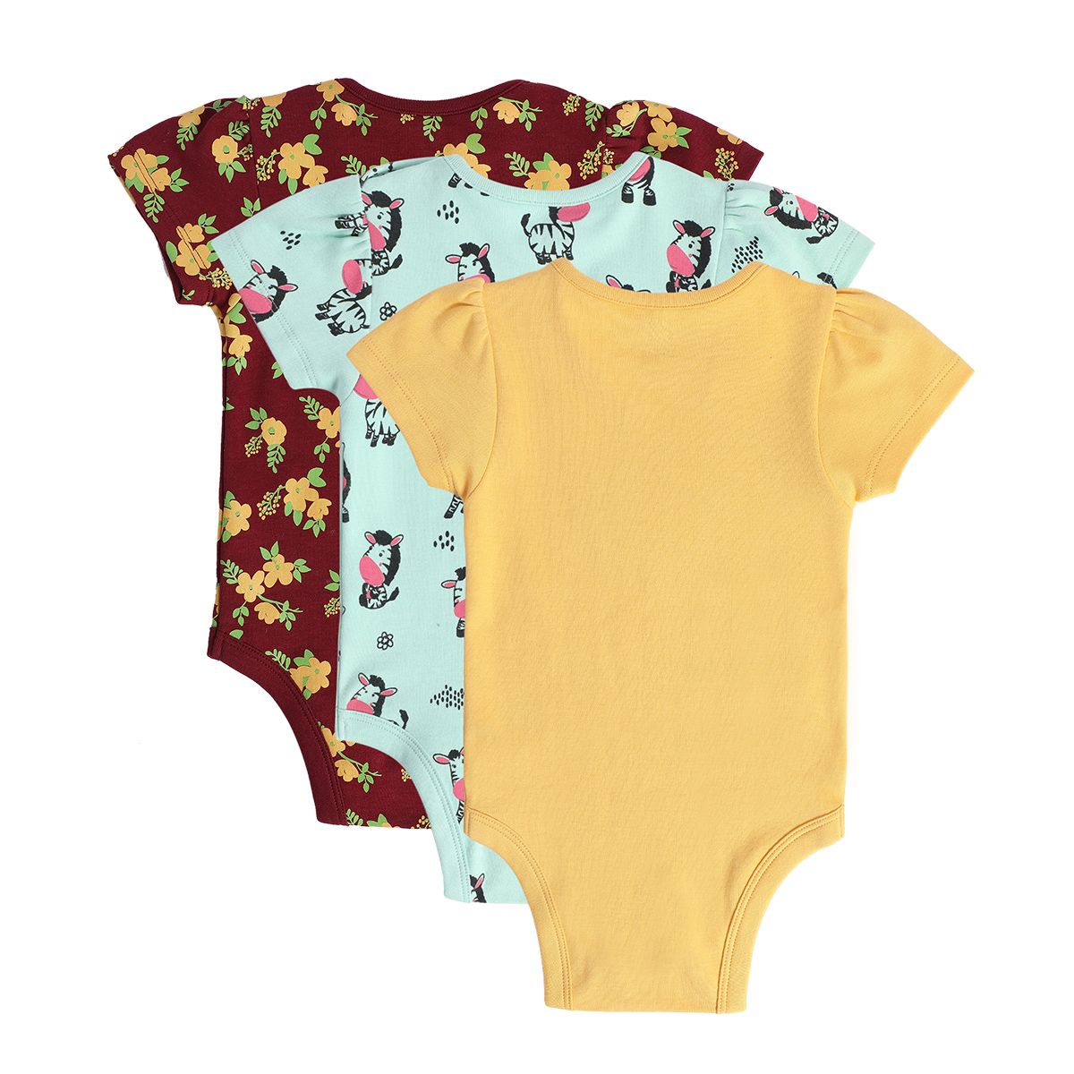Girls Multicolor Pack Of 3 Body Suit