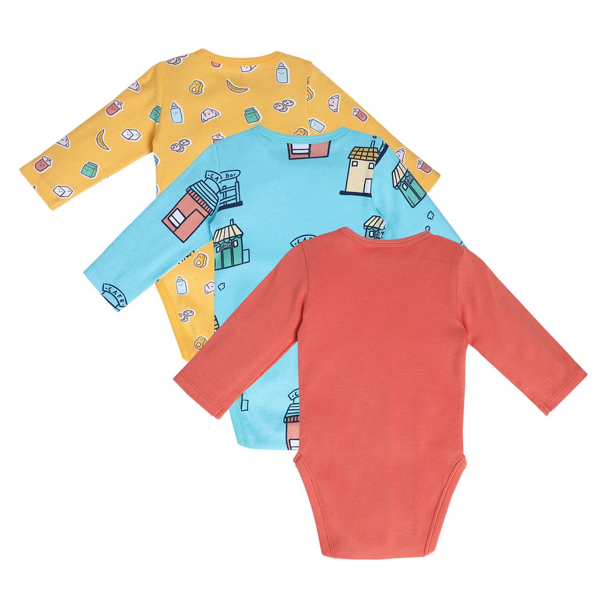 Boys Multicolor Pack Of 3 Body Suit