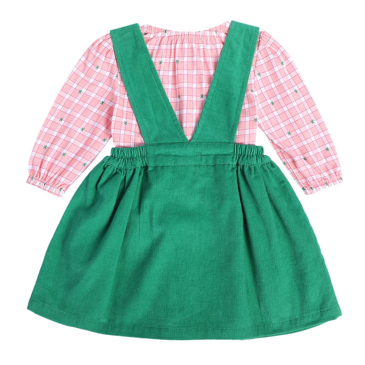Girls Green Pack Of 2 Pinny Set
