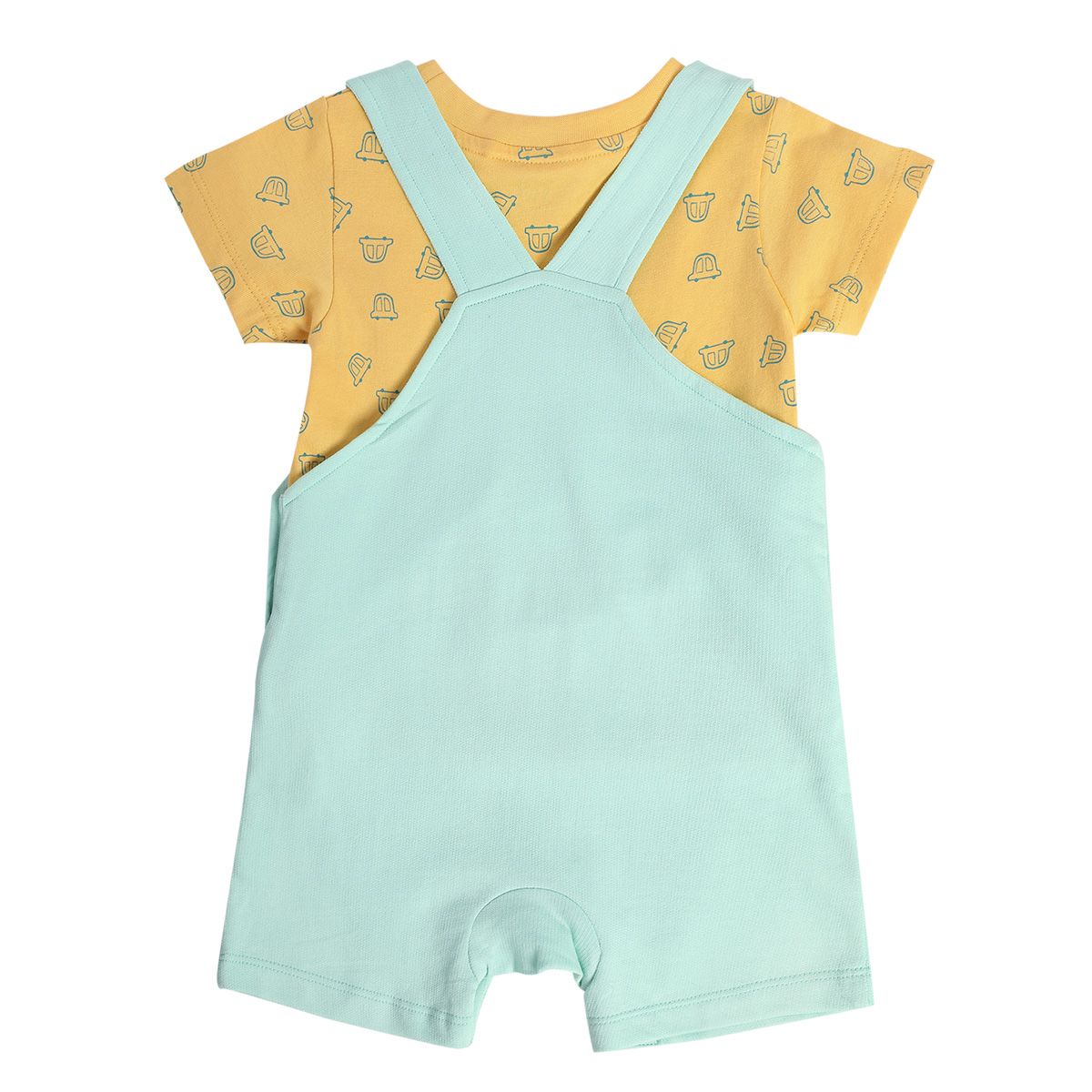 Boys Green Pack Of 2 Dungaree Set