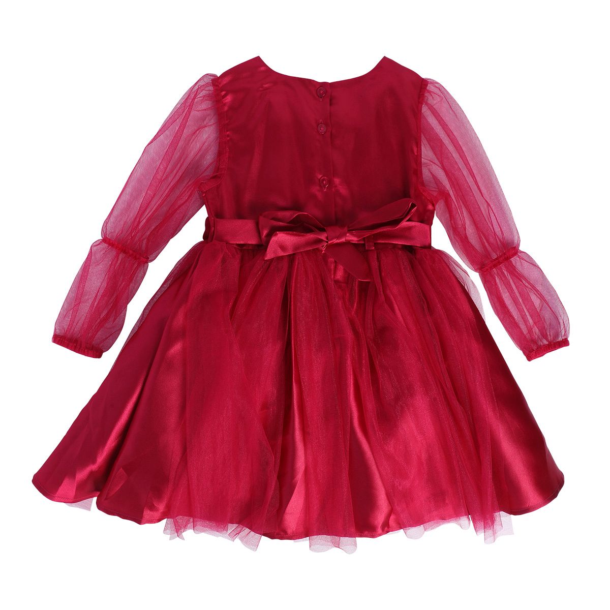 Girls Maroon Pack Of 1 Dress