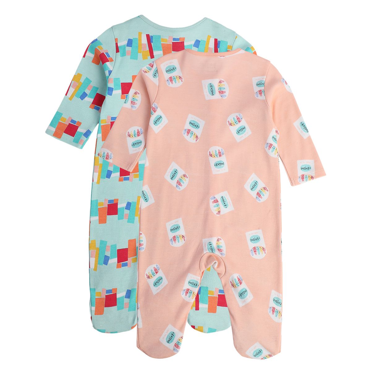 Girls Multicolor Pack Of 2 Sleep Suit