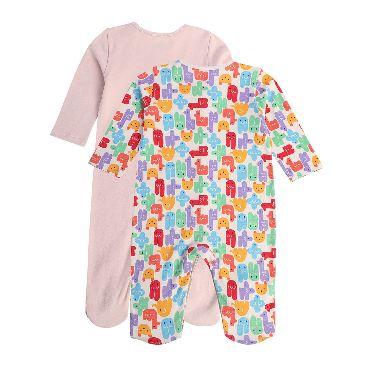 Girls Multicolor Pack Of 2 Sleep Suit
