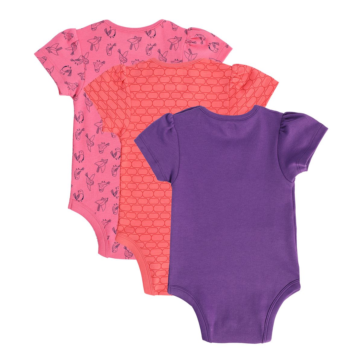 Girls Multicolor Pack Of 3 Body Suit