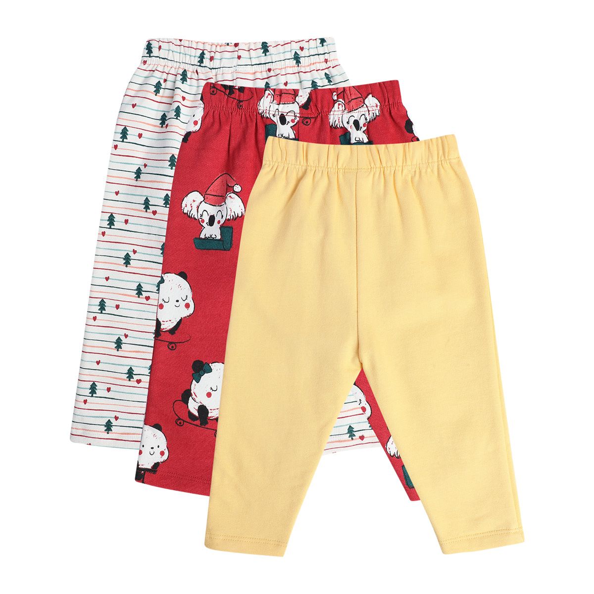 Girls Multicolor Pack Of 3 Knit Bottom