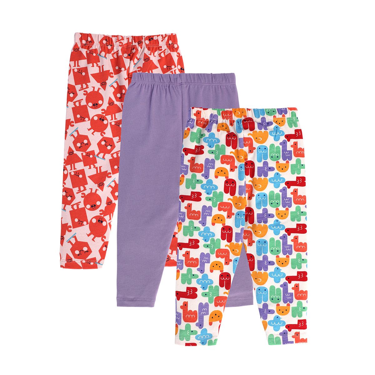 Girls Multicolor Pack Of 3 Legging