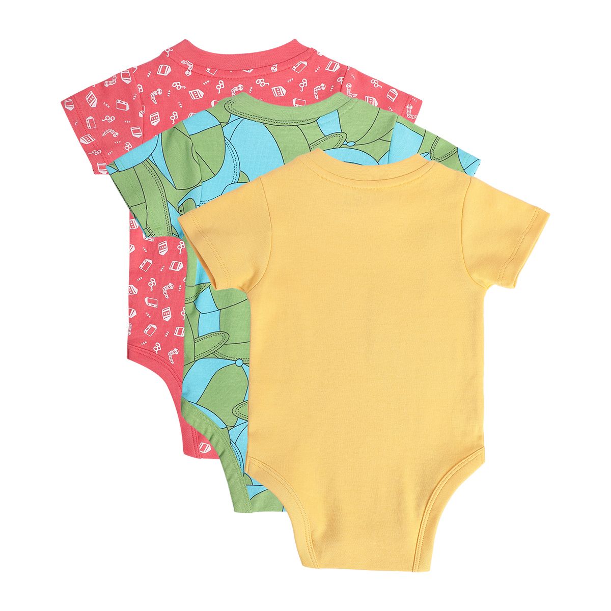 Boys Multicolor Pack Of 3 Body Suit