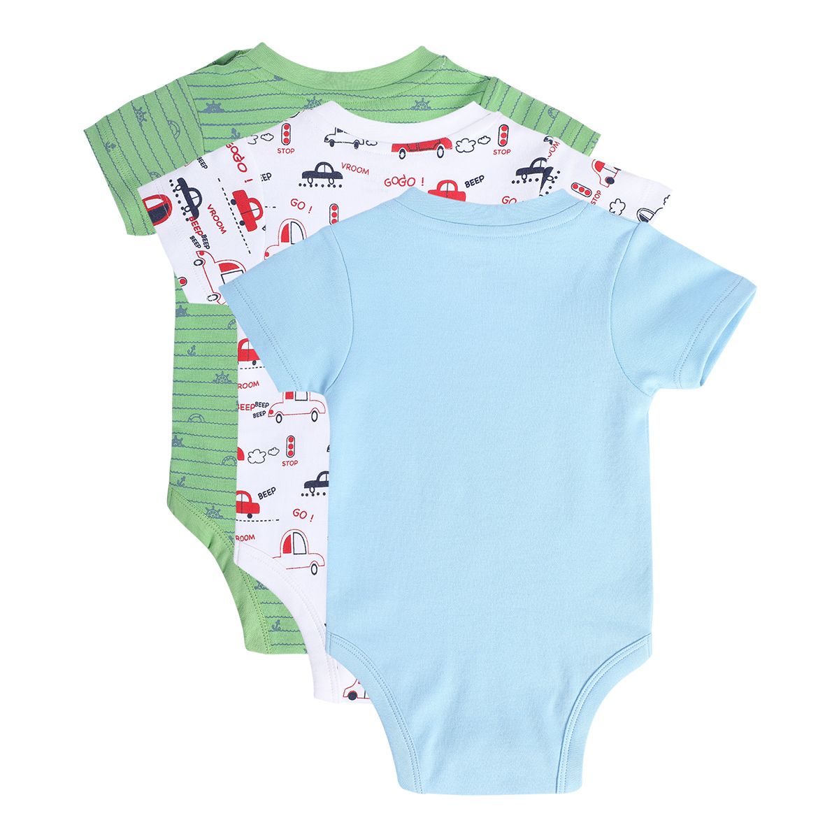 Boys Multicolor Pack Of 3 Body Suit