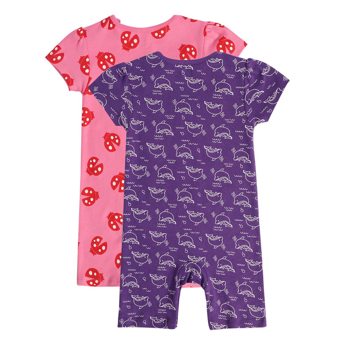 Girls Multicolor Pack Of 2 Romper