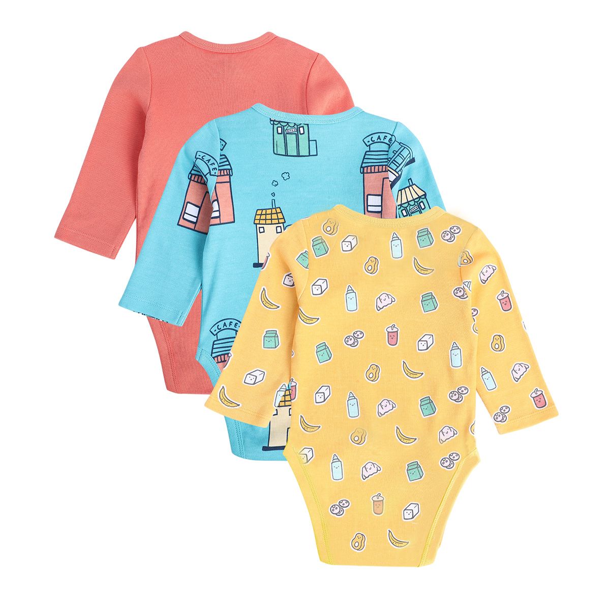 Boys Multicolor Pack Of 3 Body Suit