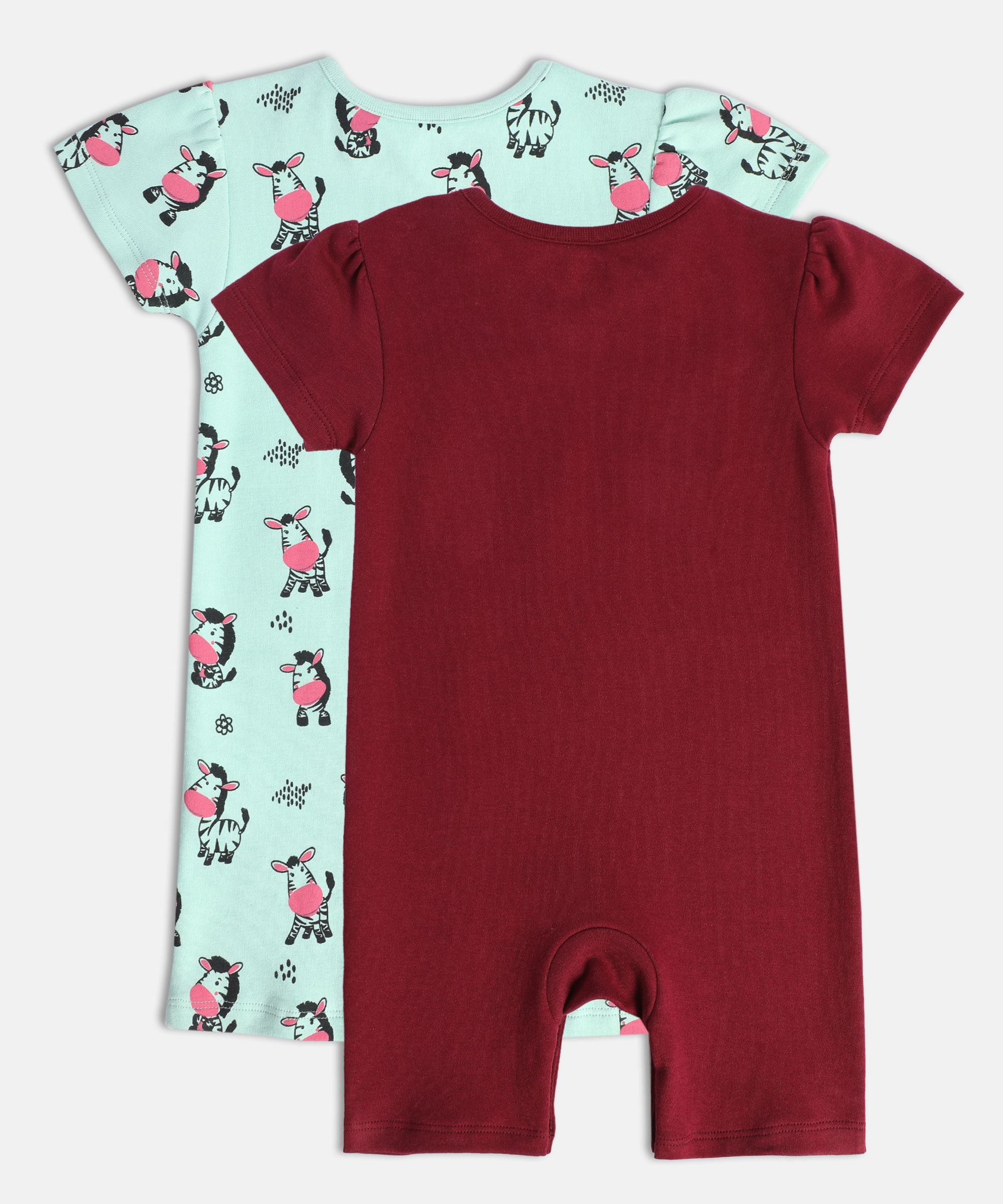 Girls Multicolor Pack Of 2 Romper