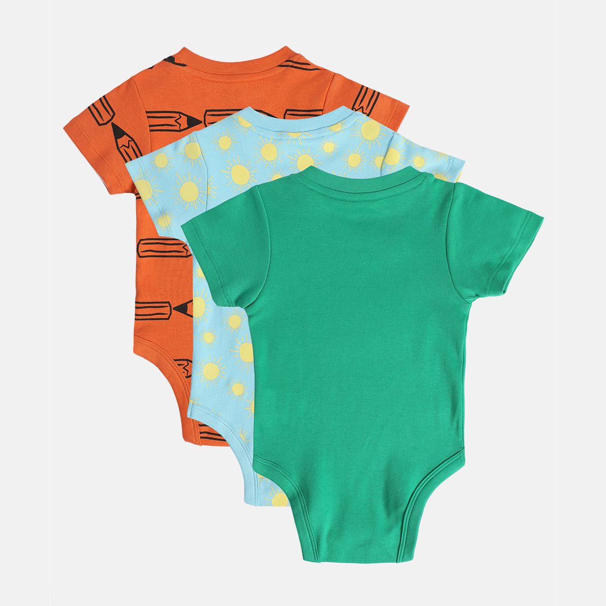 Boys Multicolor Pack Of 3 Body Suit