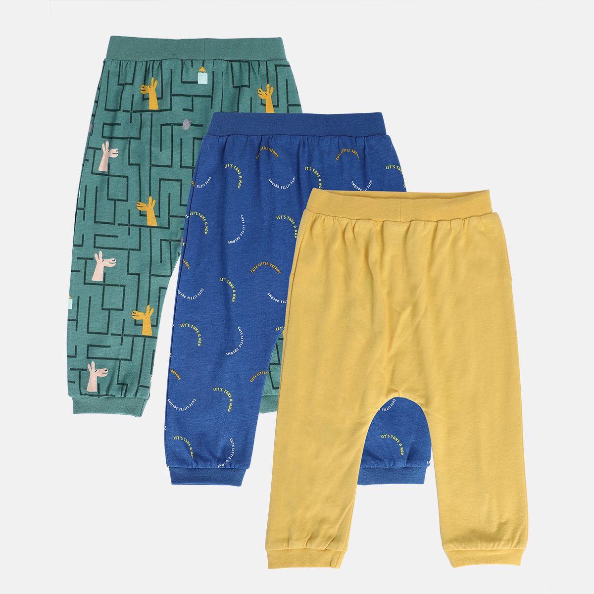 Boys Multicolor Pack Of 3 Knit Bottom