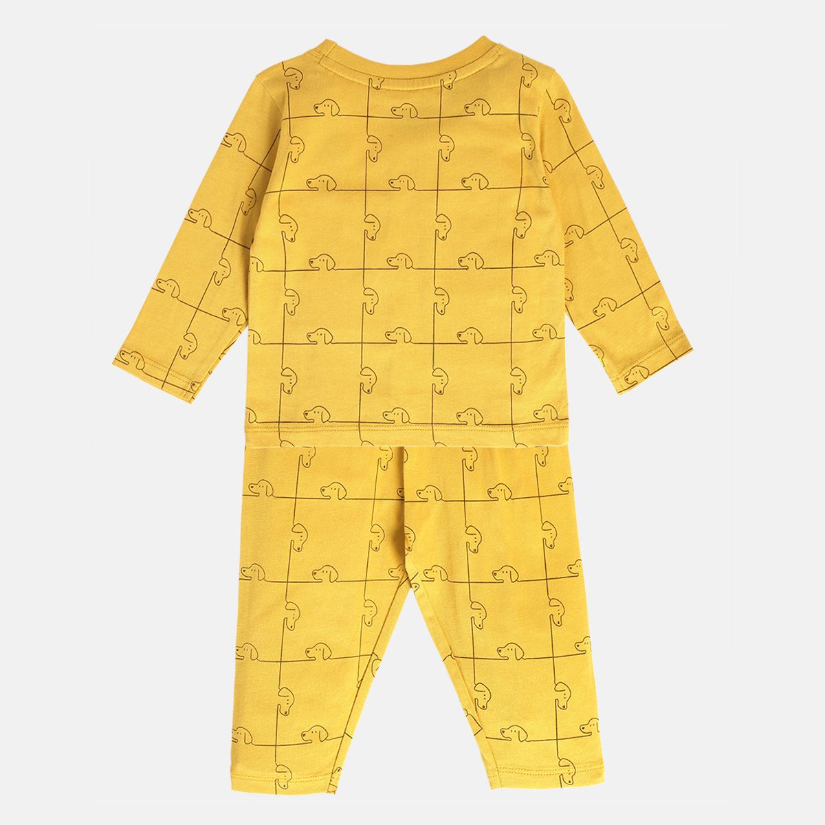 Boys Yellow Pack Of 2 T-Shirt And Bottom