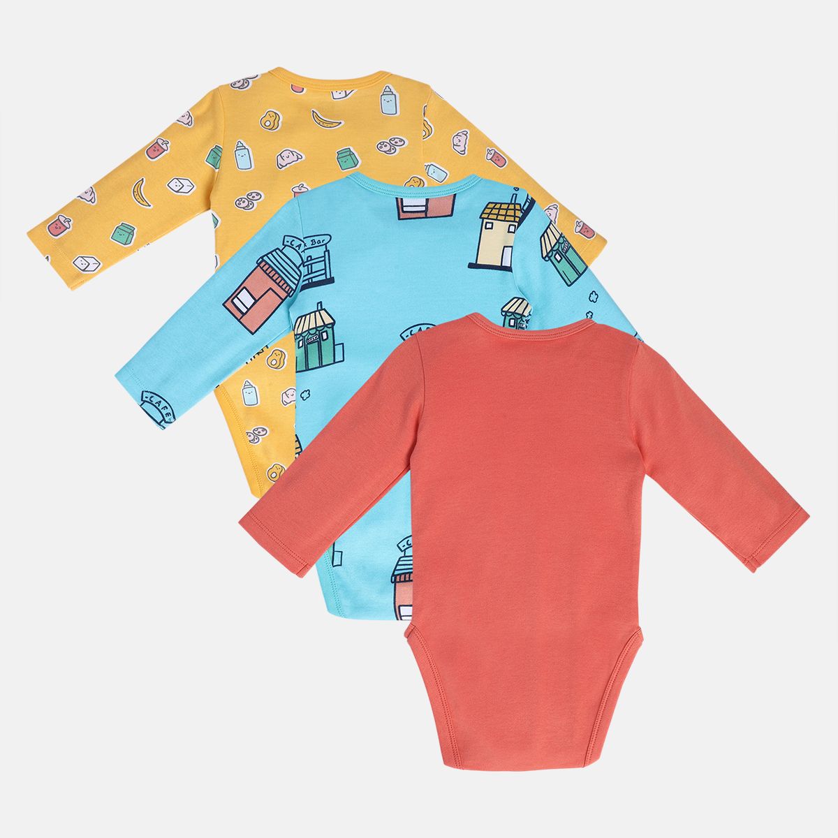 Boys Multicolor Pack Of 3 Body Suit