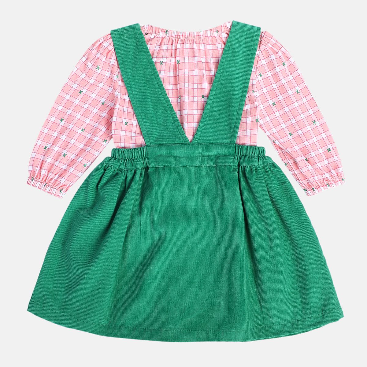Girls Green Pack Of 2 Pinny Set