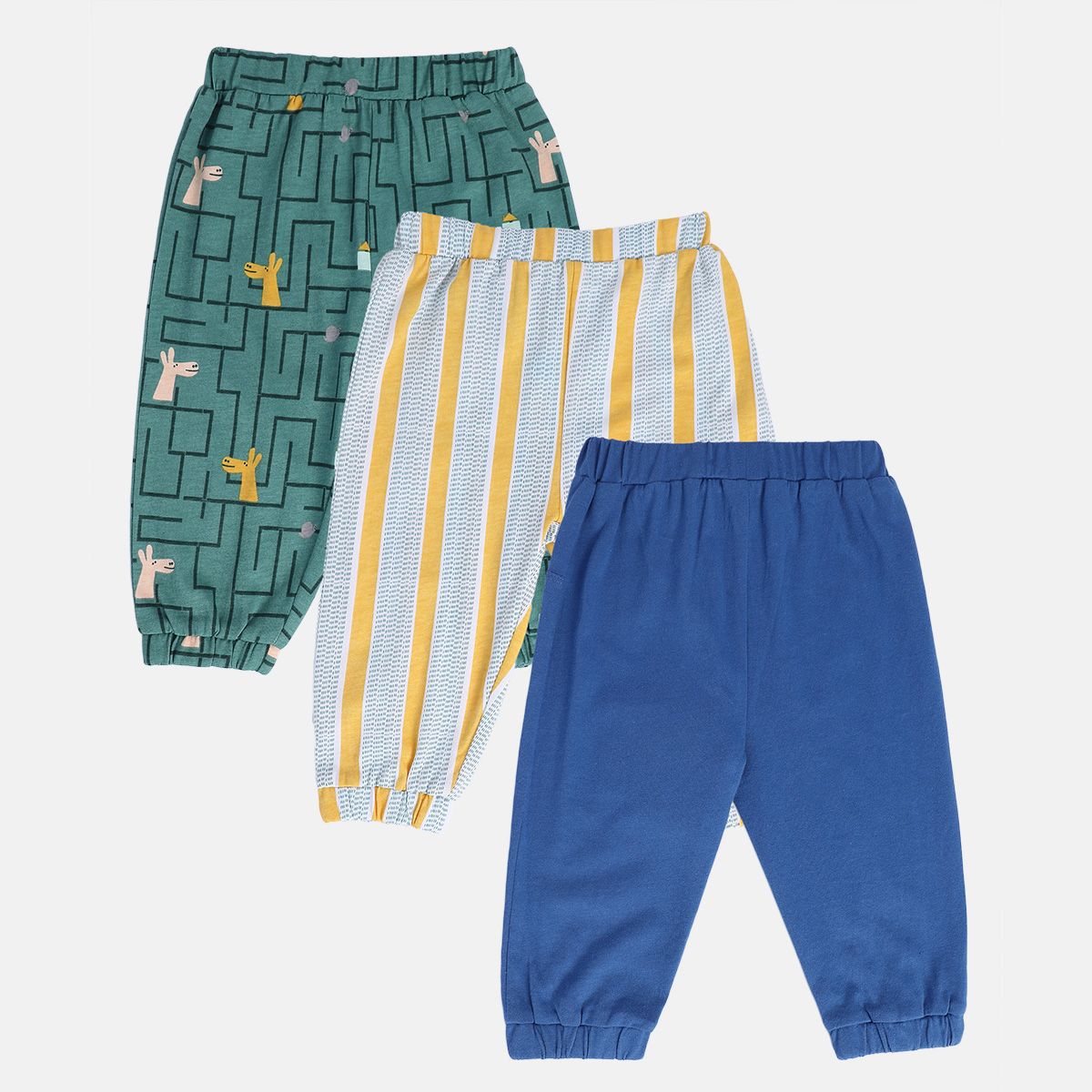 Boys Multicolor Pack Of 3 Knit Bottom