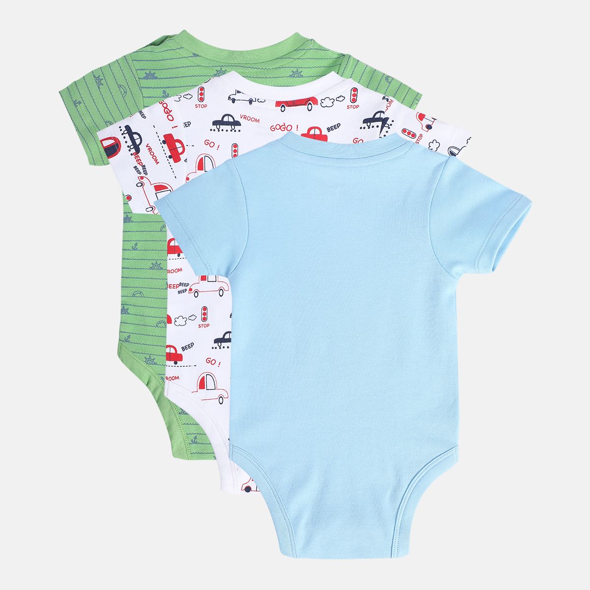 Boys Multicolor Pack Of 3 Body Suit