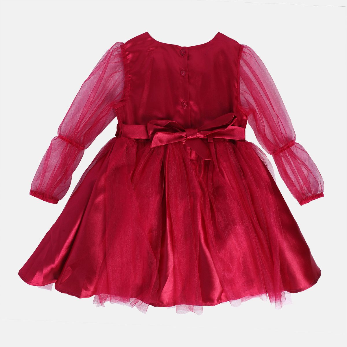Girls Maroon Pack Of 1 Dress
