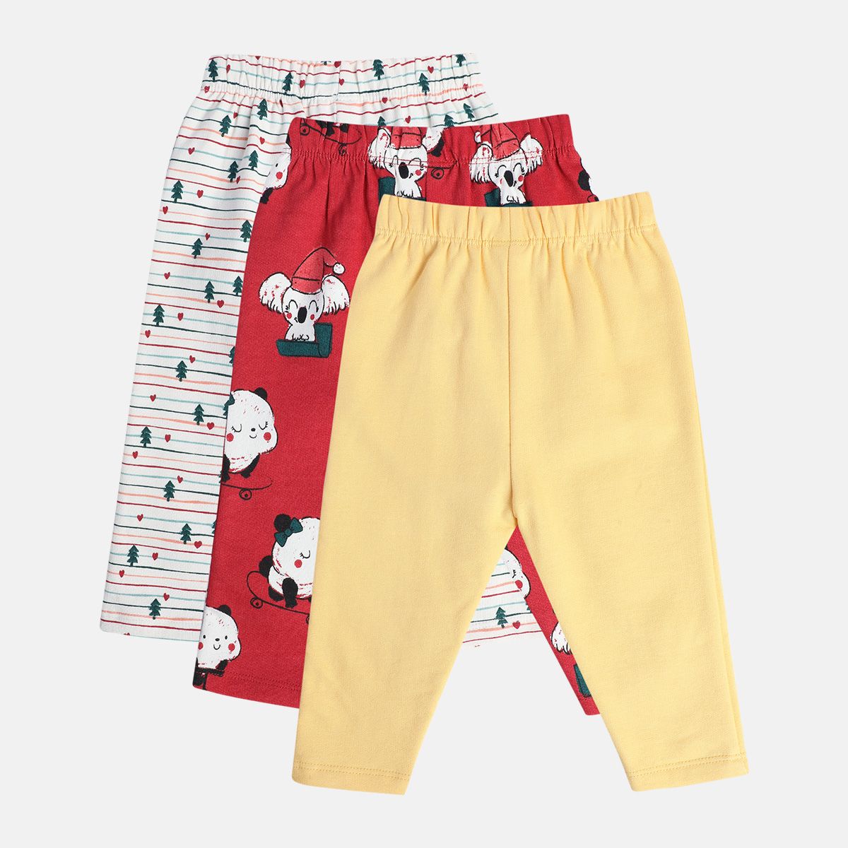 Girls Multicolor Pack Of 3 Knit Bottom