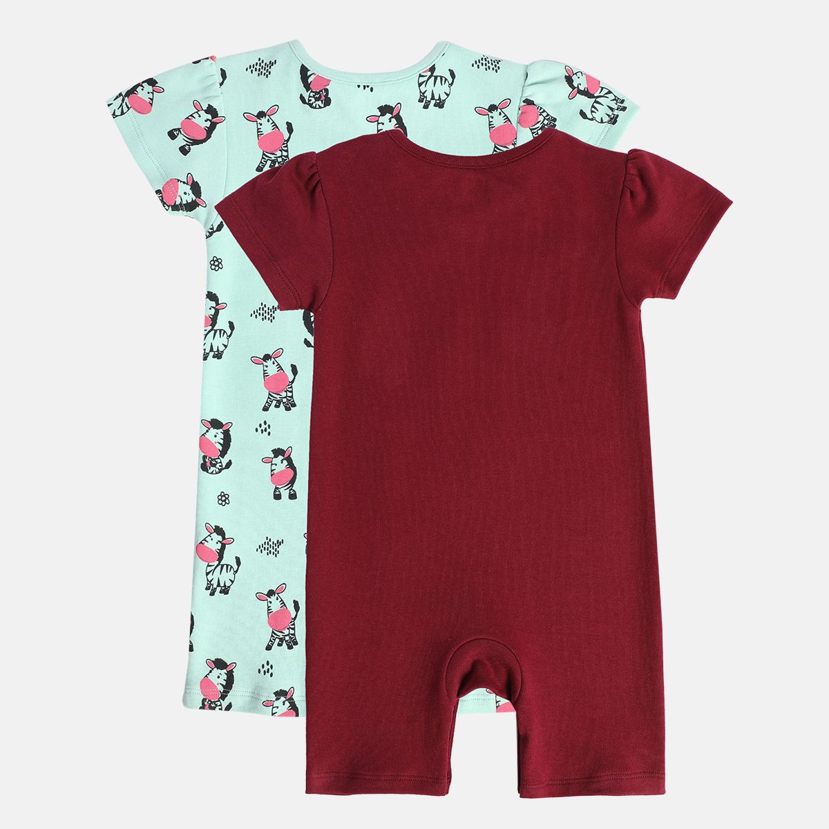 Girls Multicolor Pack Of 2 Romper
