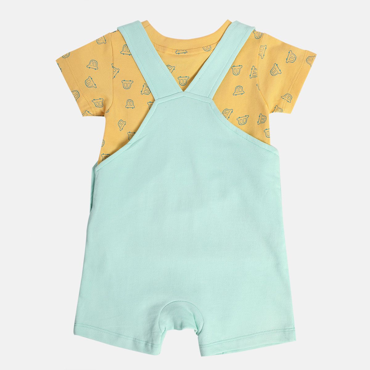 Boys Green Pack Of 2 Dungaree Set