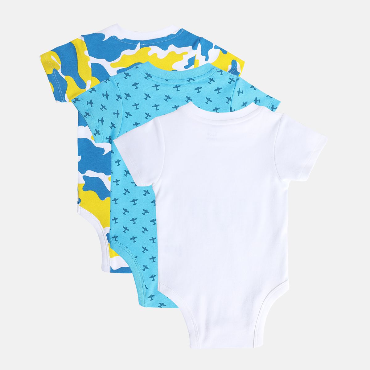 Boys Multicolor Pack Of 3 Body Suit