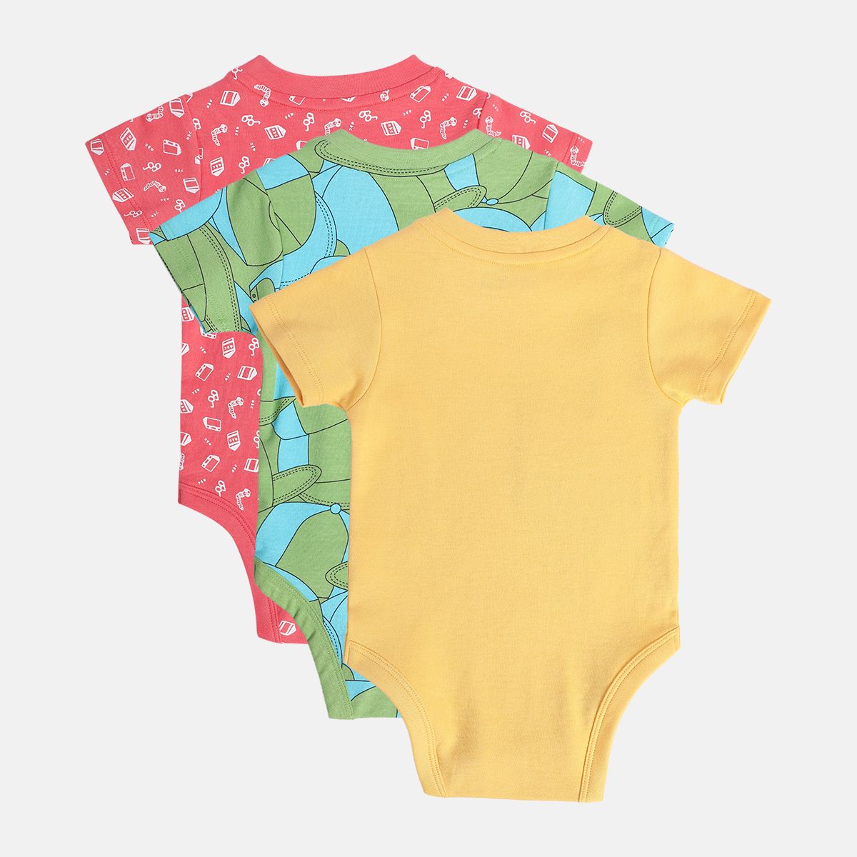 Boys Multicolor Pack Of 3 Body Suit