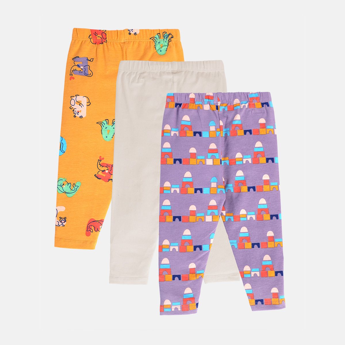 Girls Multicolor Pack Of 3 Legging