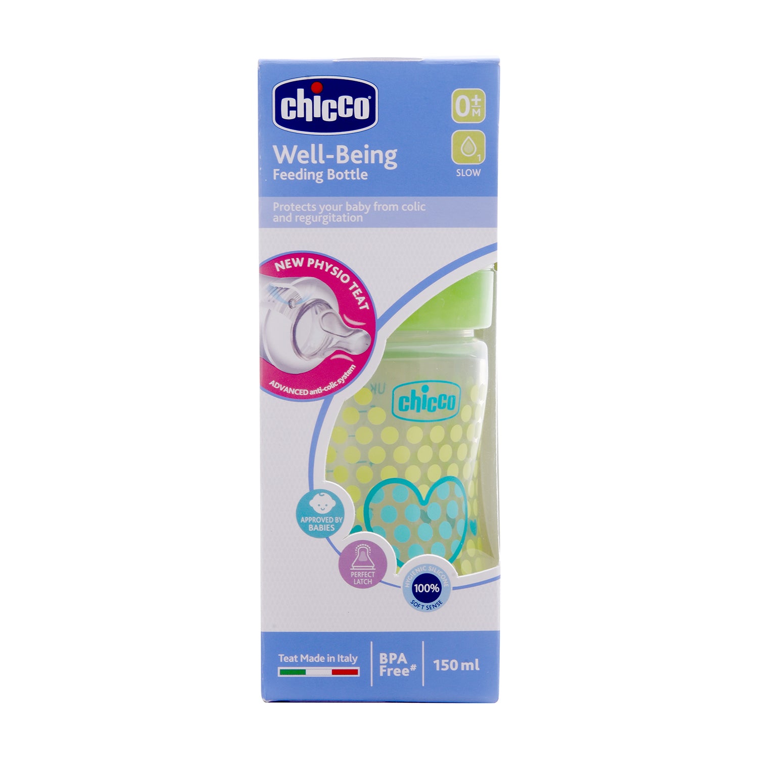 WellBeing Bi-Pack Feeding Bottle (150ml Slow) ( Green)