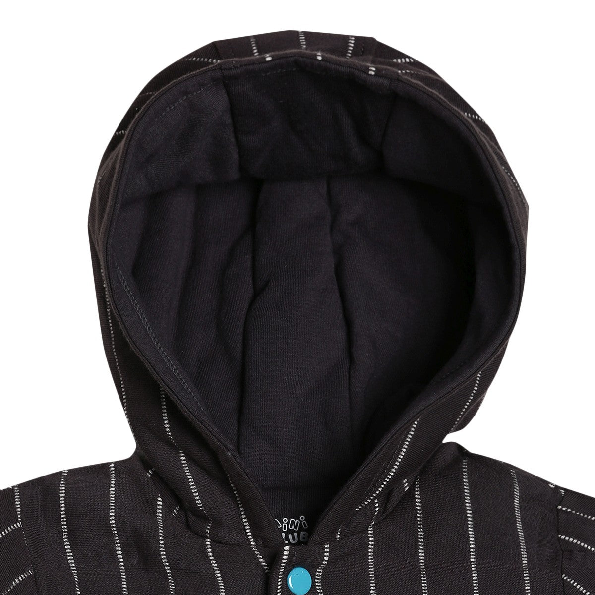 Baby Boys Black Cotton Striped Hooded Jacket Regular Fit Casual Wear Jacket