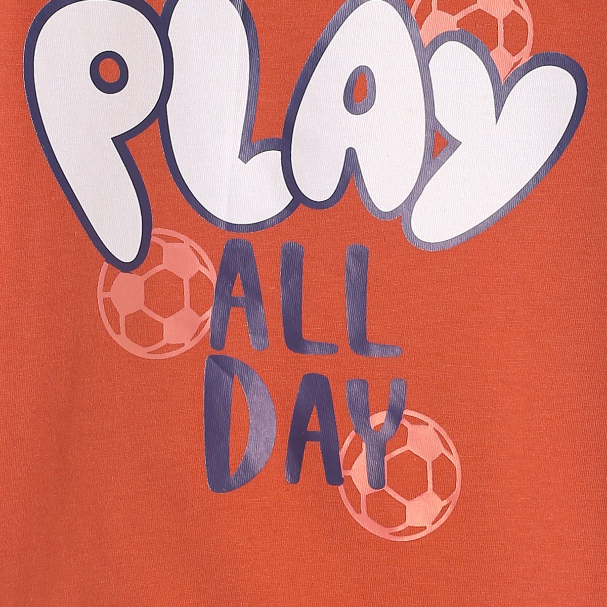 Pack of 1 knit t-shirt - orange for 3-6 Months