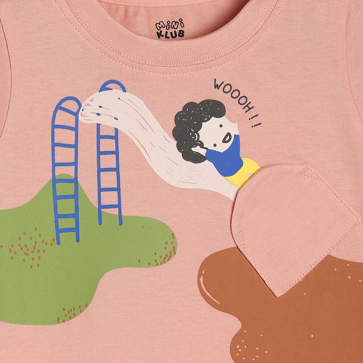Boys Peach Pack Of 1 T-Shirt