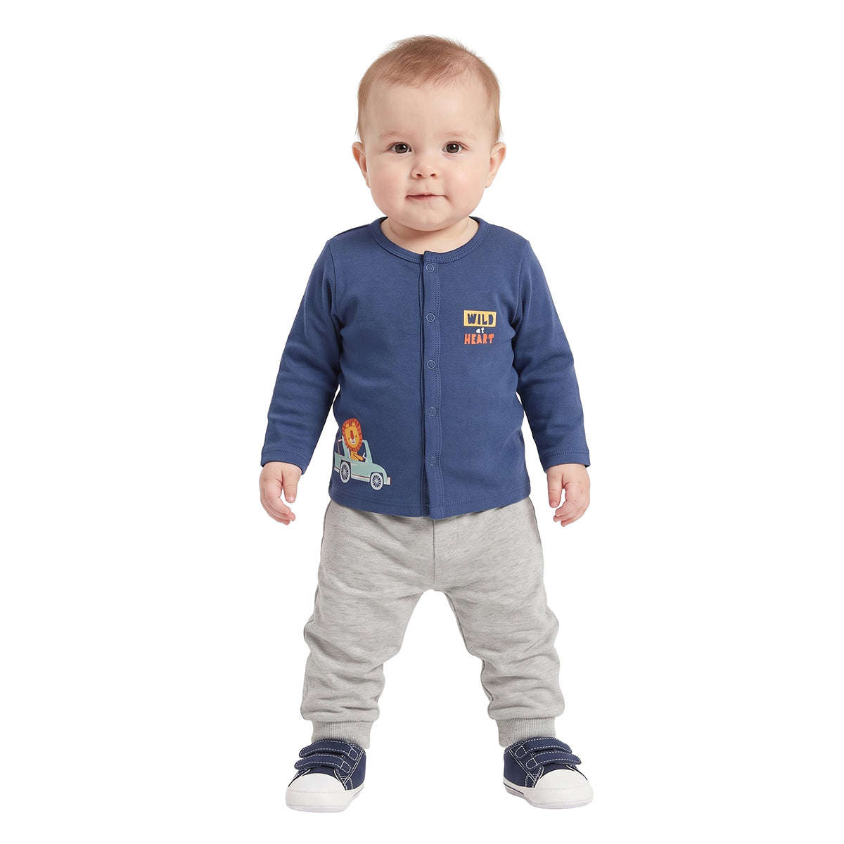 Baby Boys Blue and Yellow Knit Front Open Vest Pack of 2 Casual Wear