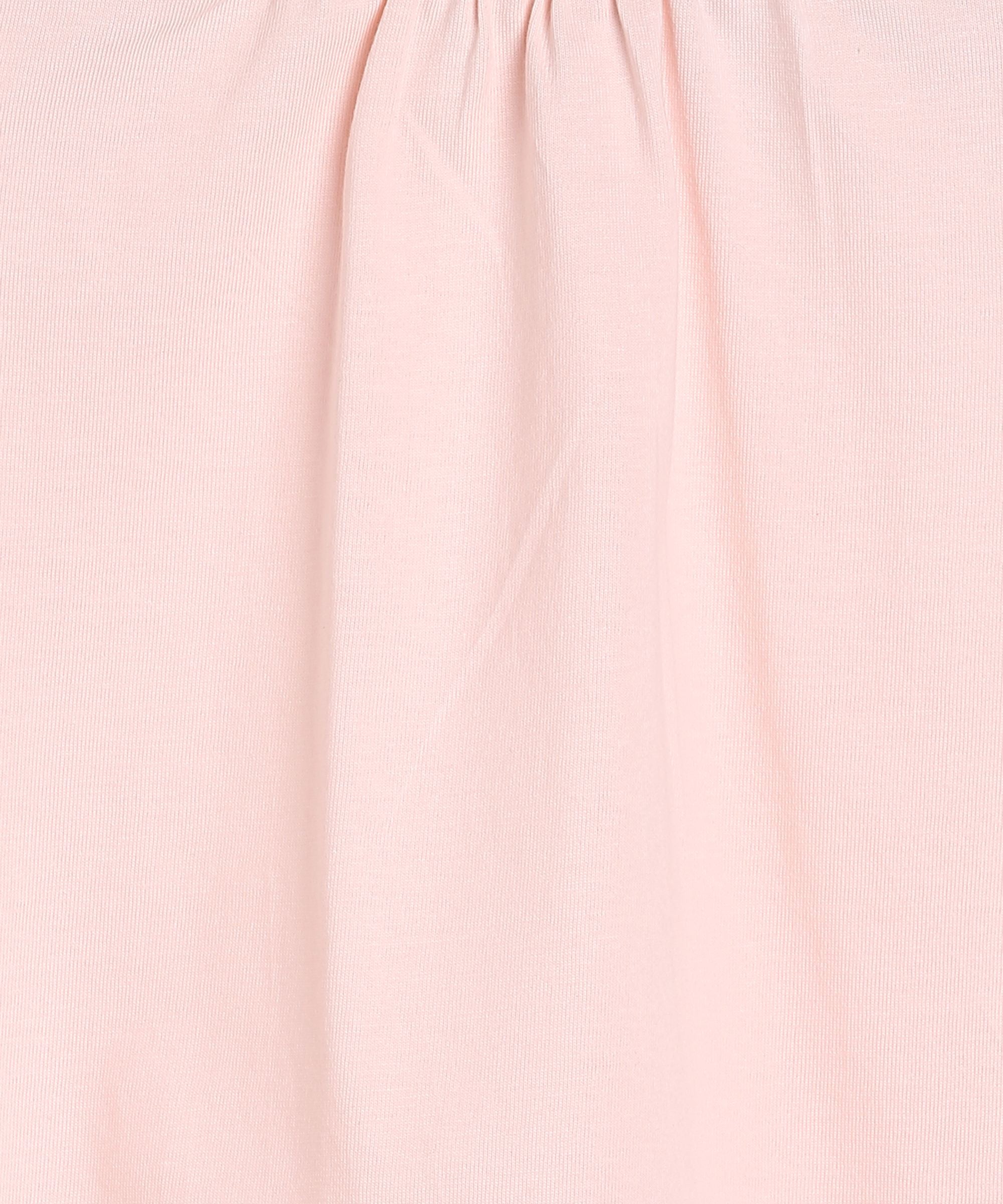 Baby Girls Pink Solid Flutter Sleeve Cotton Dress Regular Fit Casual Dress