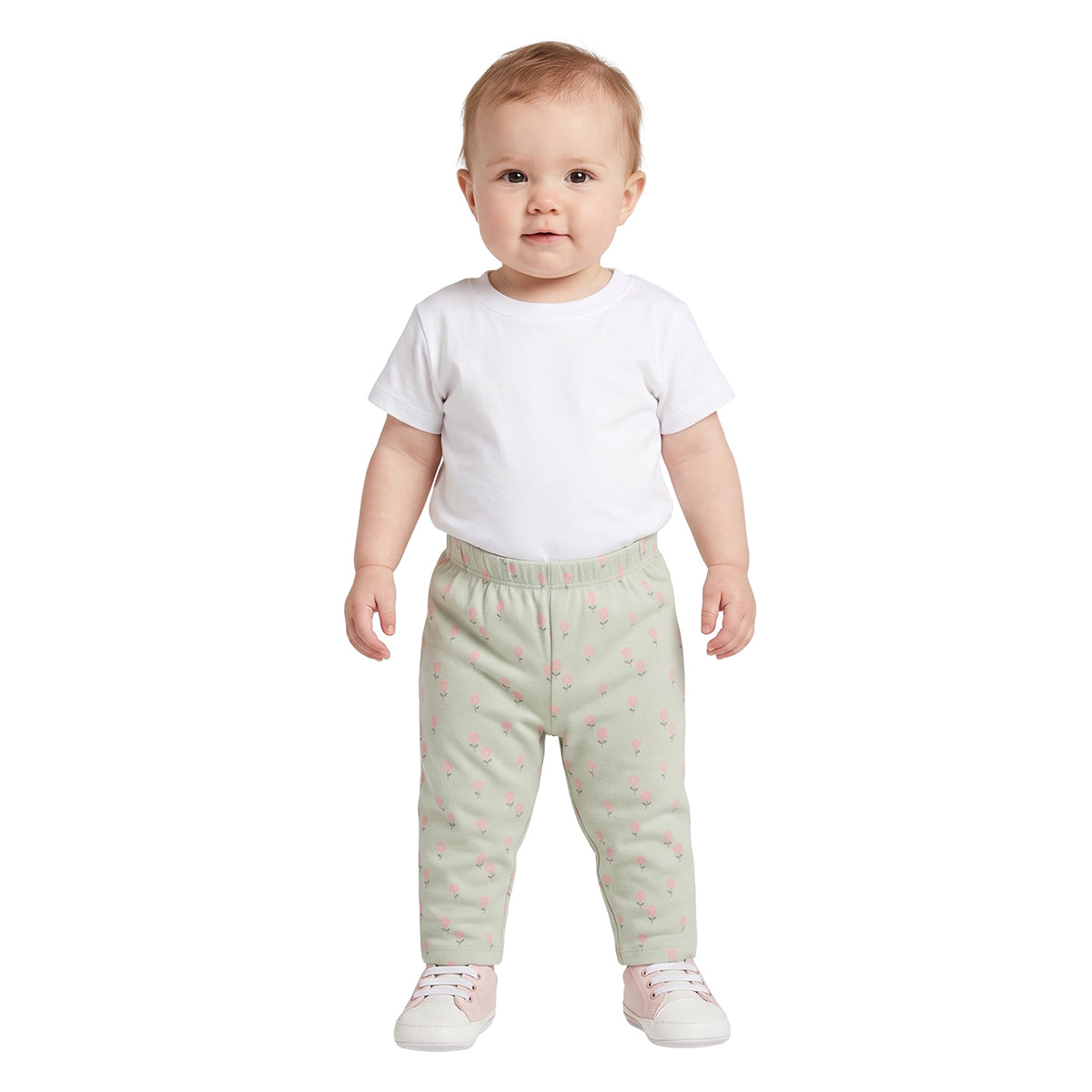 Baby Girls Green & Pink Knit Bottoms Pack of 2 Regular Fit Casual Wear