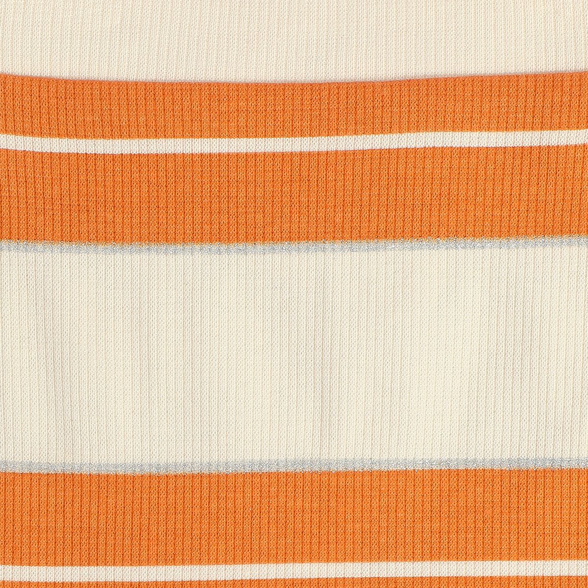 Girls Cotton Striped Leggings - Orange