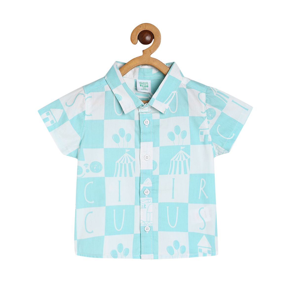 Boys White Blue Front Open Short Sleeve Coordinate Set
