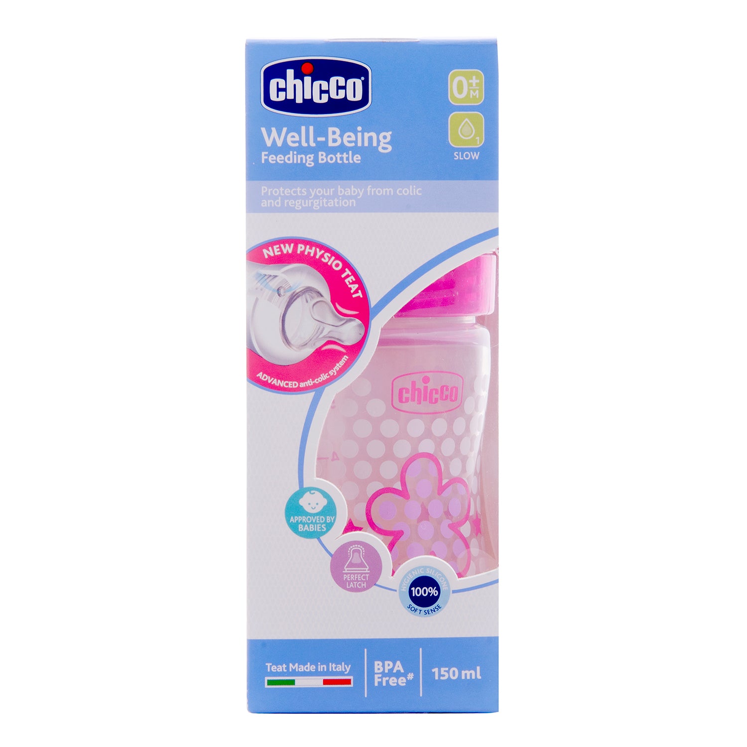 WellBeing Feeding Bottle (150ml Slow) (Pink)