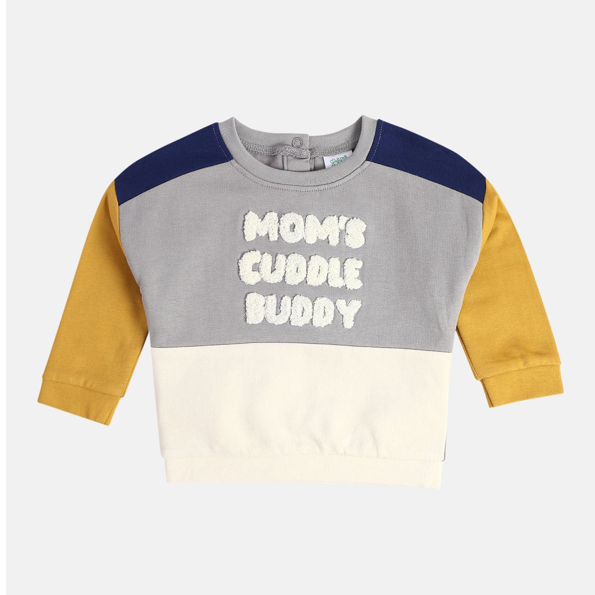 Boys Cotton Full Sleeves Colourblocked Clothing Set - White & Yellow