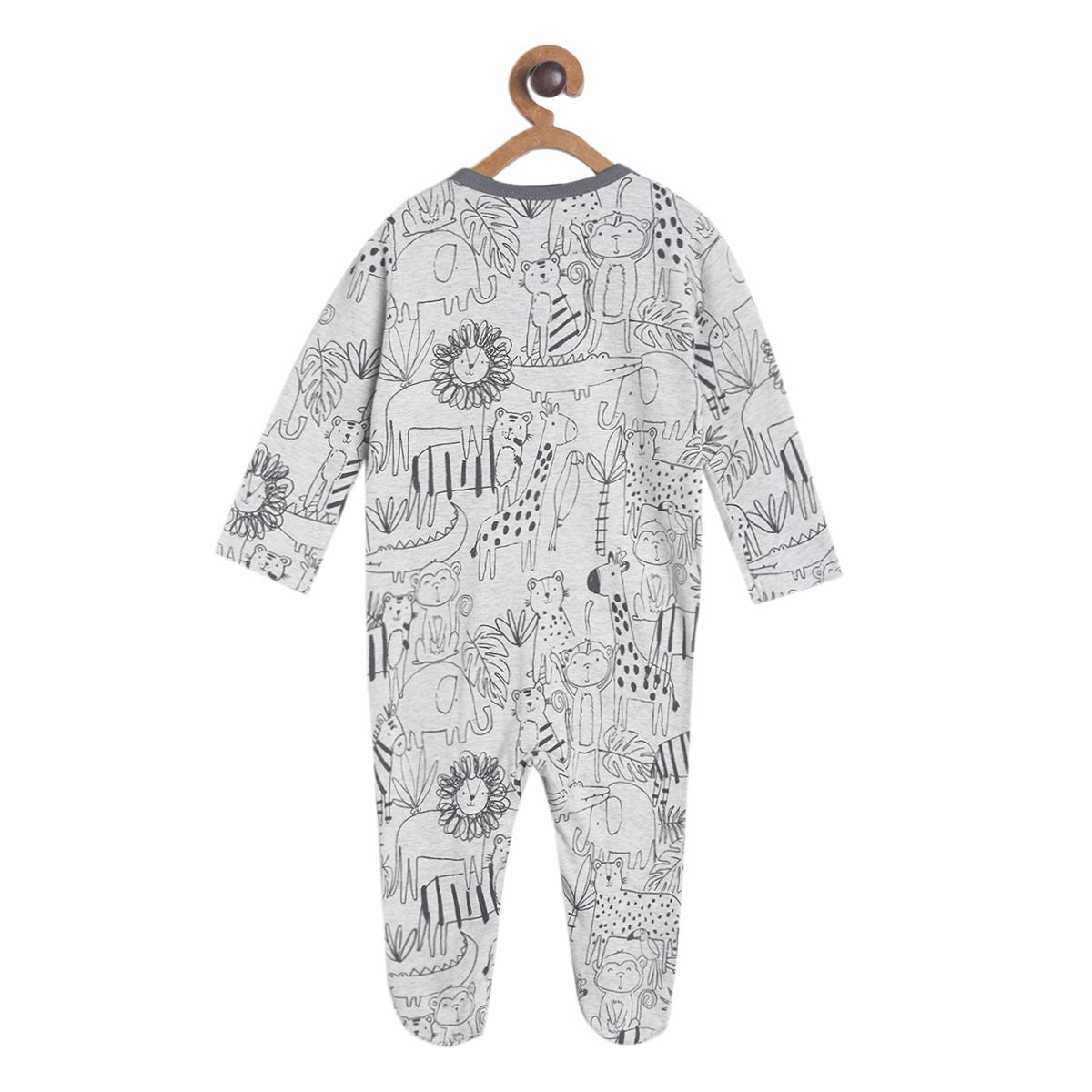 Pack of 2 sleepsuit - white & greyish blue for New Born