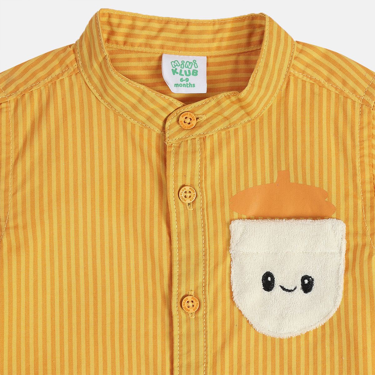 Boys Yellow Collar Full Sleeves Shirt