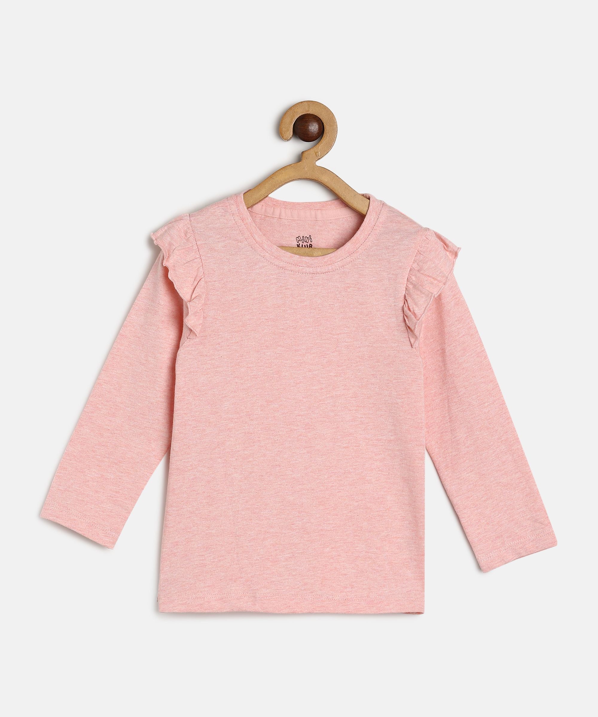 Baby Girls Pink & Brown Cotton Top with Shorts and Sleeveless Overlay Set